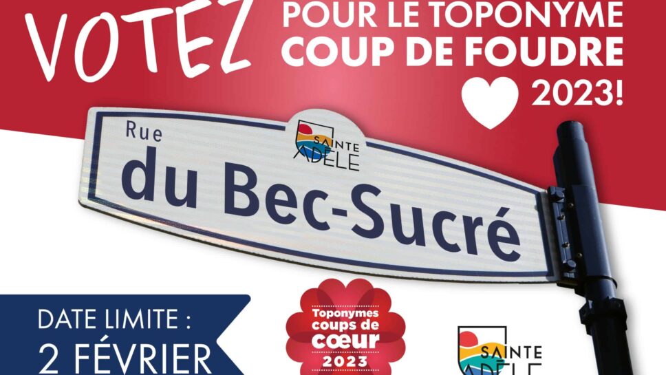 Toponymes Coups De Cœur 2023 : La Rue Du Bec-Sucré à Sainte-Adèle En ...